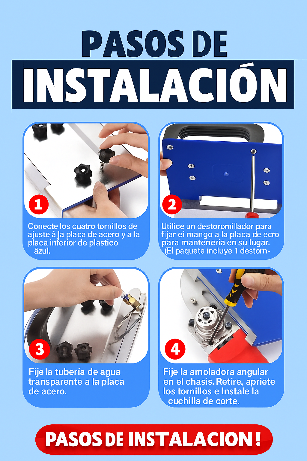 Soporte para corte biscelado