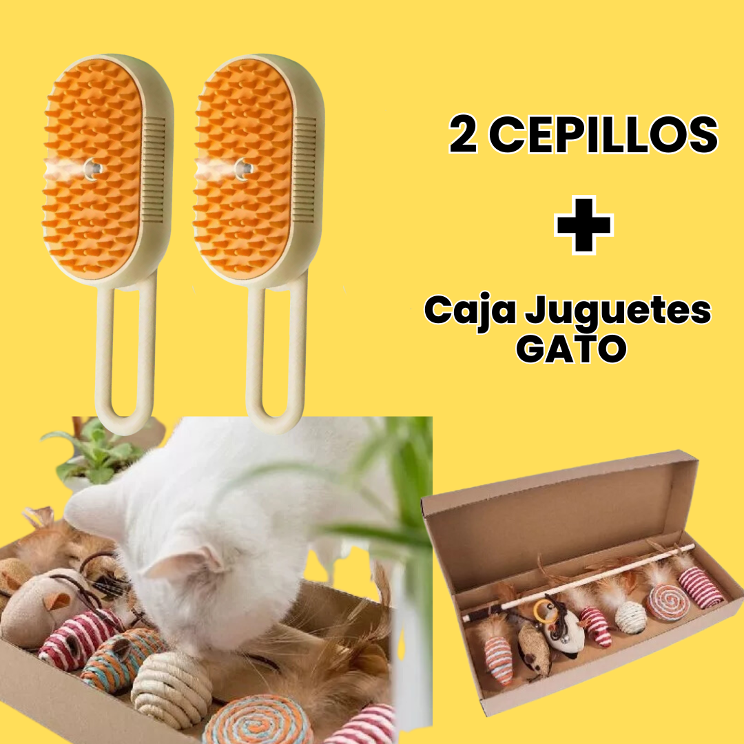 Cepillo con Vapor 3 en 1 para Gatos