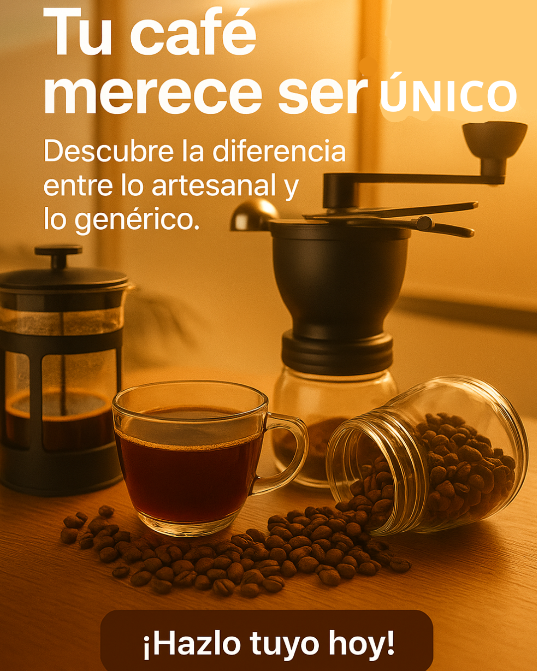 Combo Cafetero Prensa Francesa 350Ml + Molino