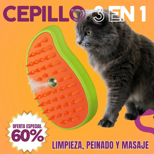 Cepillo con Vapor 3 en 1 para Gato