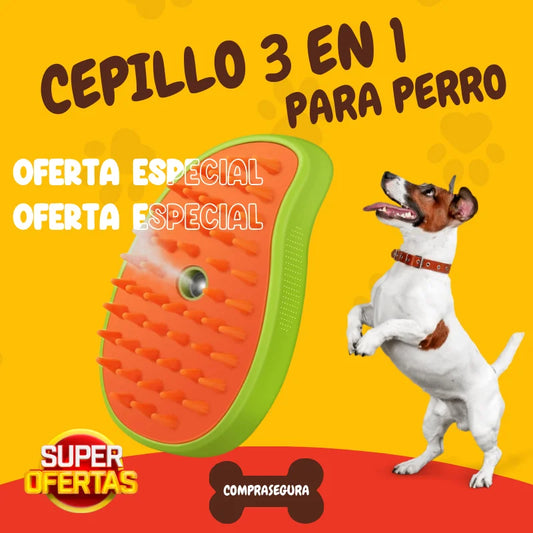 Cepillo con Vapor 3 en 1 para Perro