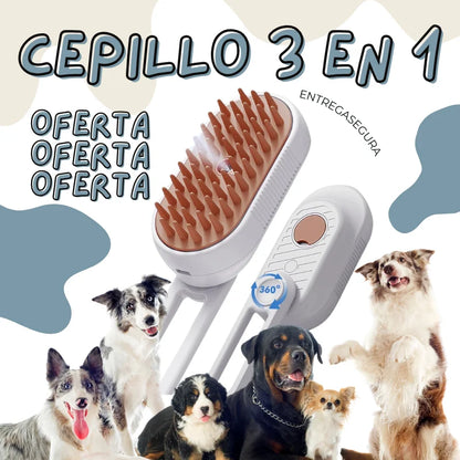 Cepillo con Vapor 3 en 1 para Perros SteamDog