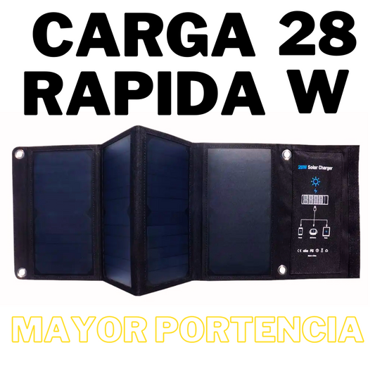 Cargador Solar 28w 5v Panel Solar Plegable carga rápidas Tipo C, DC 12v usb 5V