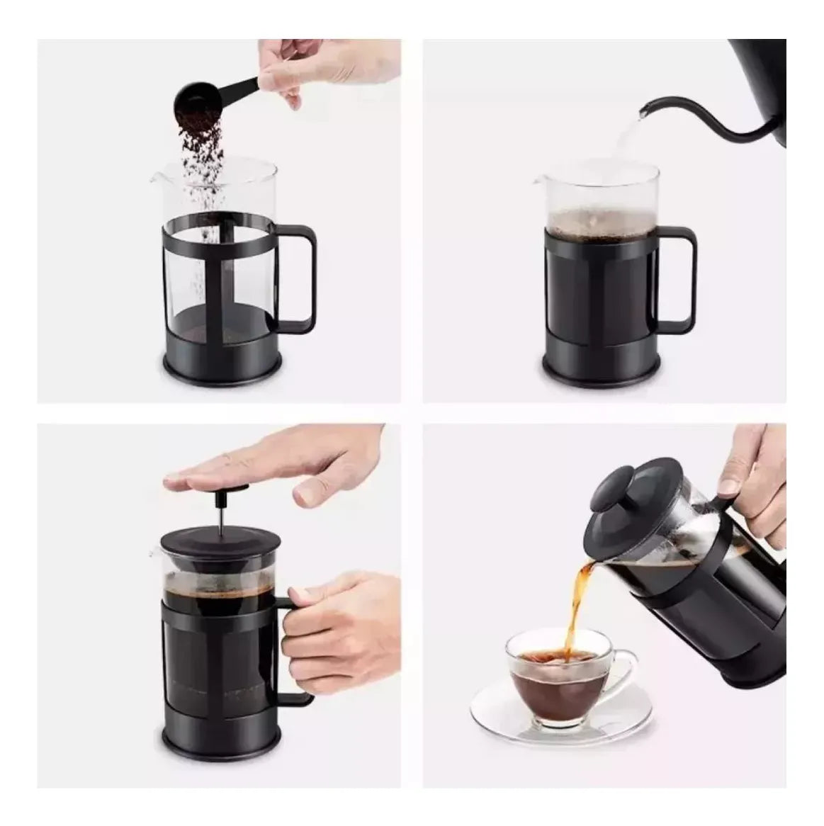 kit prensa Francesa + Cuchara Clip al mayor x 6pc